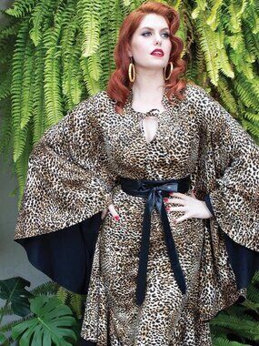 NWT The Oblong Box Shop Laileni Leopard Convertable Caftan 3XL